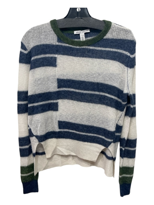 Autumn Cashmere Size S Gray Blue Green Cashmere Striped Knit Long Sleeve Sweater Gray Blue Green / S