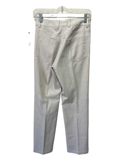 Akris Size 4 Beige Cotton Button & Zip High Rise Straight Pants Beige / 4