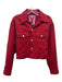 Post LA Adaptation Size XS Red Cotton Denim Frayed Button Down SHW Jacket Red / XS