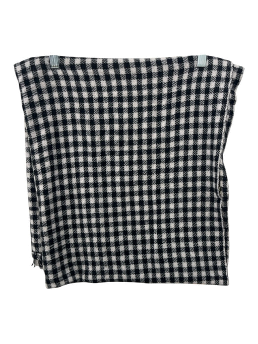 No Brand Black & White Missing Fabric Checkered Fringe scarf Black & White / L