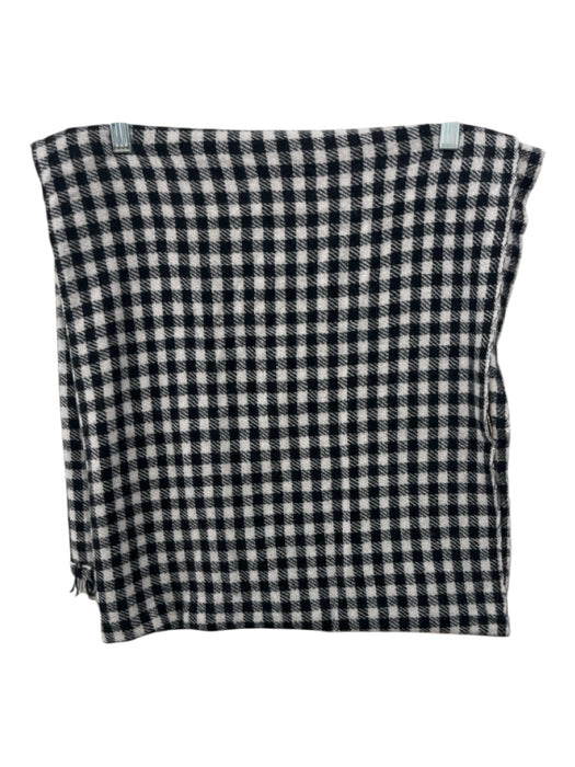 No Brand Black & White Missing Fabric Checkered Fringe scarf Black & White / L