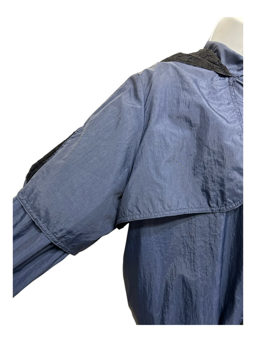 Chanel Size 38 Navy Blue Polyamide Nylon Lace Interior Hood Flap Jacket Navy Blue / 38