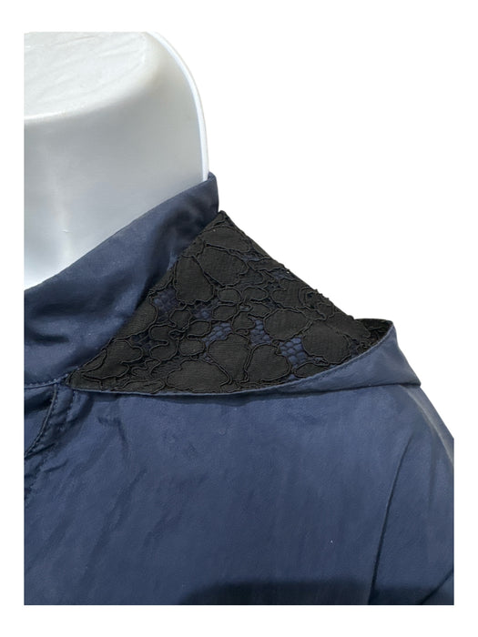 Chanel Size 38 Navy Blue Polyamide Nylon Lace Interior Hood Flap Jacket Navy Blue / 38