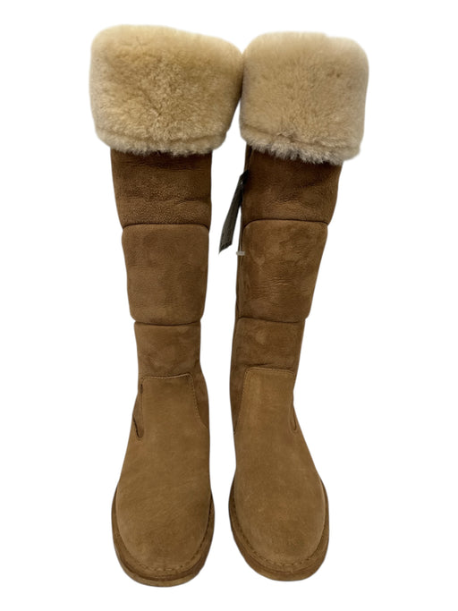 Ugg Shoe Size 7.5 Tan Brown Suede Sheepskin Knee High Almond Toe Boots Tan Brown / 7.5