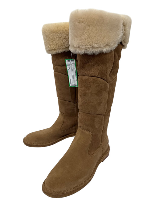 Ugg Shoe Size 7.5 Tan Brown Suede Sheepskin Knee High Almond Toe Boots Tan Brown / 7.5