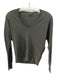James Perse Size 1 Olive Green Cashmere Rib Knit V Neck Ribbed Accents Sweater Olive Green / 1