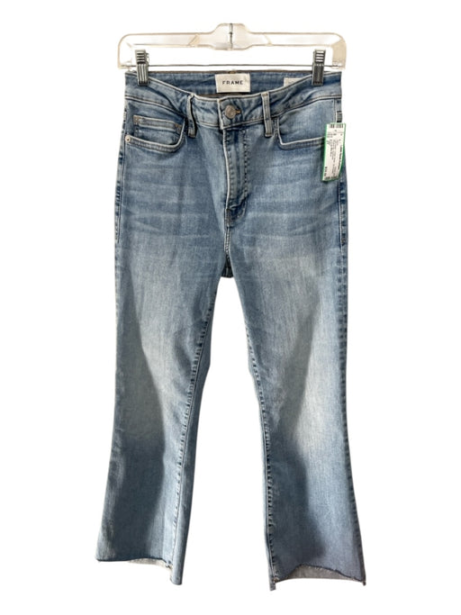 Frame Size 27 Light Wash Cotton Denim Zip & Button Striahgt leg Jeans Light Wash / 27