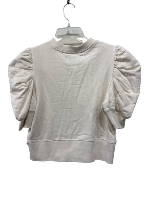 Soldout.nyc Size S Cream Organic Cotton Short Puff Sleeve Ribbed Neck Sweater Cream / S
