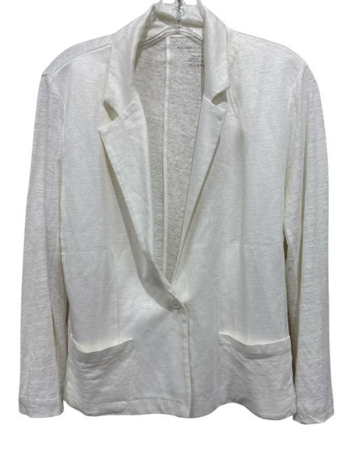 Majestic Filatures Size 2/M White Linen Blend Heathered Single Button Jacket White / 2/M