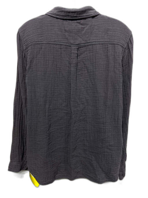 XiRENA Size S Gray Cotton Gauze Button Down Collar Long Sleeve Top Gray / S