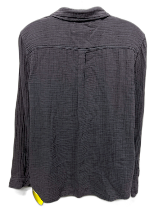 XiRENA Size S Gray Cotton Gauze Button Down Collar Long Sleeve Top Gray / S