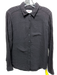 XiRENA Size S Gray Cotton Gauze Button Down Collar Long Sleeve Top Gray / S