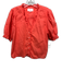 XiRENA Size XS Orange Cotton Ruffle Button Down Puff Short Sleeve Top Orange / XS