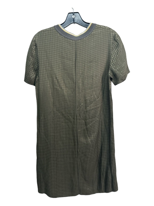 Rag & Bone Size XS Olive Green Acetate Blend Houndstooth Plaid Crew Neck Dress Olive Green / XS