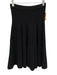 Neiman Marcus Size XS Black Rayon Blend Elastic Waist Striped Flare Midi Skirt Black / XS
