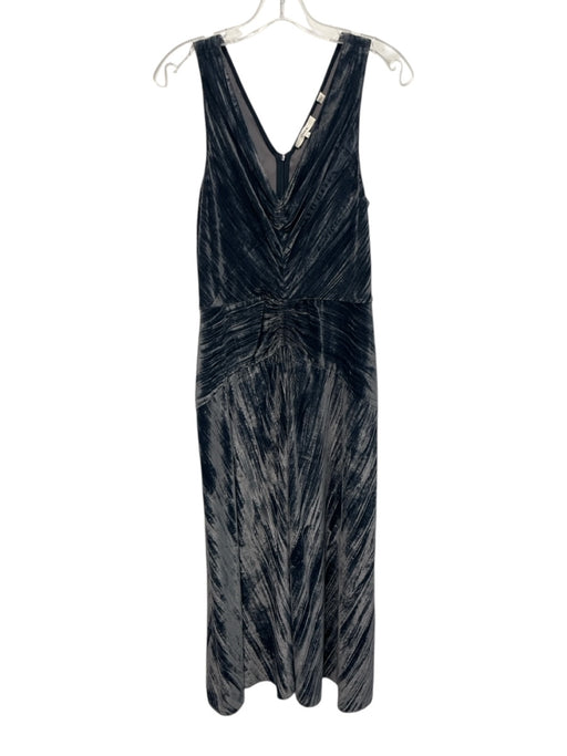 Vince Size 6 Slate Blue Polyester Blend Sleeveless Crushed Velvet Ruched Dress Slate Blue / 6