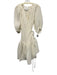 3.1 Phillip Lim Size 4 Cream White Cotton Blend Half Sleeve Pleated Wrap Dress Cream White / 4