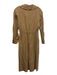 Vince Size XS Tan Beige Cotton Blend Long Sleeve Collared V Neck Dress Tan Beige / XS