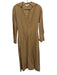 Vince Size XS Tan Beige Cotton Blend Long Sleeve Collared V Neck Dress Tan Beige / XS