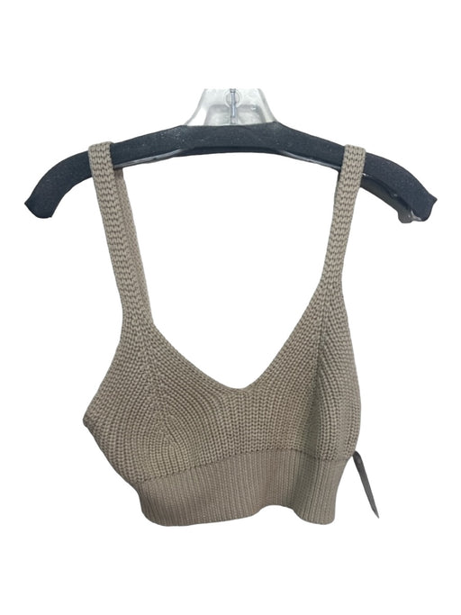 En Saison Size XS Beige Cotton Knit Sleeveless Crop Top Beige / XS