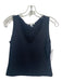 St John Size P Midnight Black Wool Blend Shimmer Round Neck Sleeveless Top Midnight Black / P