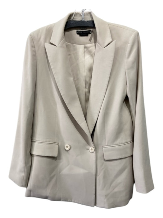 Alice + Olivia Size 2 Beige Polyester Blazer Double Breast Oversize Jacket Beige / 2