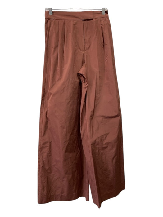 Tanya Taylor Size 2 Brown Recycled Polyester Mid Rise Wide Leg Trouser Pants Brown / 2