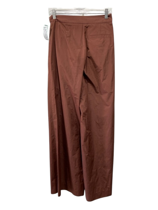 Tanya Taylor Size 2 Brown Recycled Polyester Mid Rise Wide Leg Trouser Pants Brown / 2