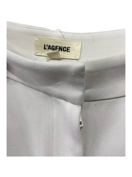 L'agence Size 0 White Polyester & Viscose High Scoop Neck Pleat Detail Pants White / 0