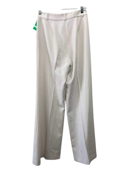 L'agence Size 0 White Polyester & Viscose High Scoop Neck Pleat Detail Pants White / 0