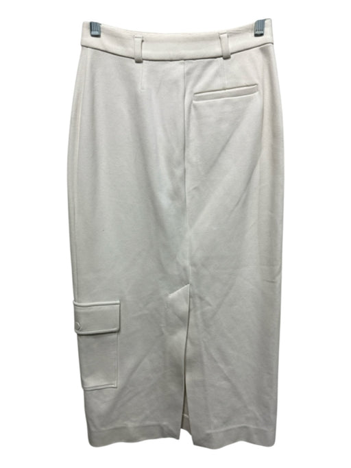 COS Size XS Ivory Cotton Zip Fly Slit Maxi Skirt Ivory / XS