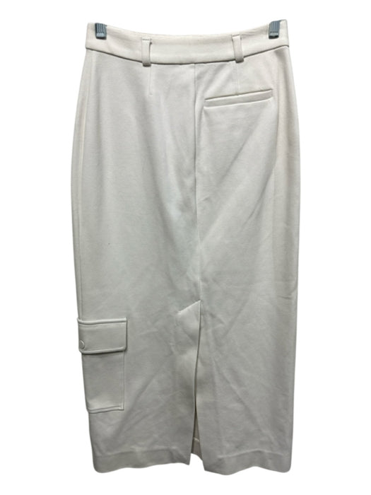 COS Size XS Ivory Cotton Zip Fly Slit Maxi Skirt Ivory / XS