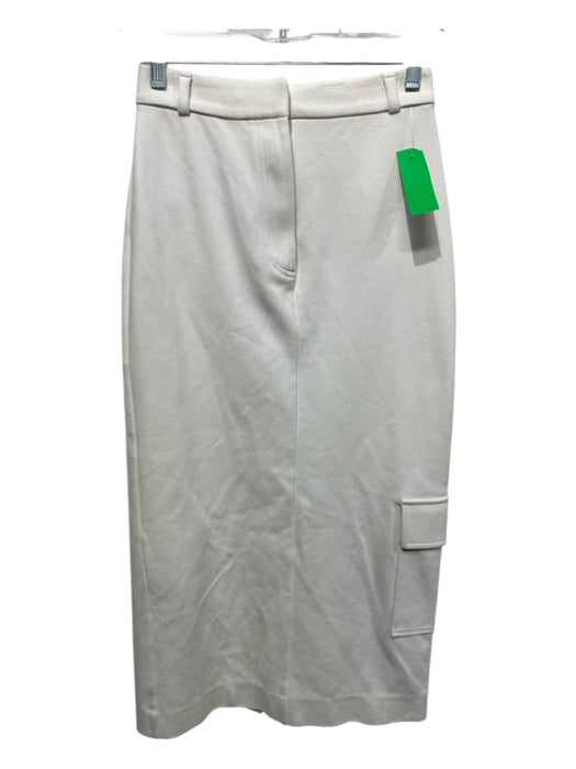 COS Size XS Ivory Cotton Zip Fly Slit Maxi Skirt Ivory / XS