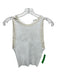 A.L.C. Size S White & Cream Viscose Ribbed Sleeveless Knit Detail Top White & Cream / S
