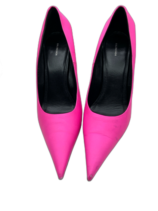 Balenciaga Shoe Size 41 Hot pink Leather Pointed Toe Square Heel Stiletto Pumps Hot pink / 41