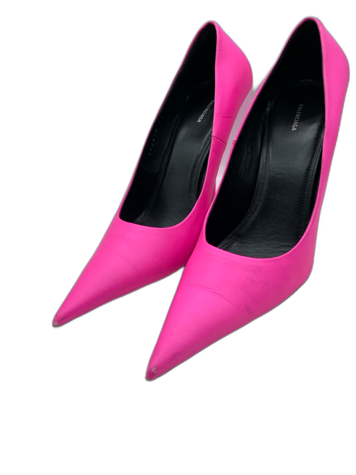 Balenciaga Shoe Size 41 Hot pink Leather Pointed Toe Square Heel Stiletto Pumps Hot pink / 41