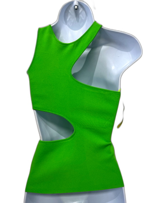 Stella McCartney Size 34 Bright Green Viscose Blend Sleeveless Knit Cut Out Top Bright Green / 34