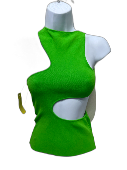 Stella McCartney Size 34 Bright Green Viscose Blend Sleeveless Knit Cut Out Top Bright Green / 34