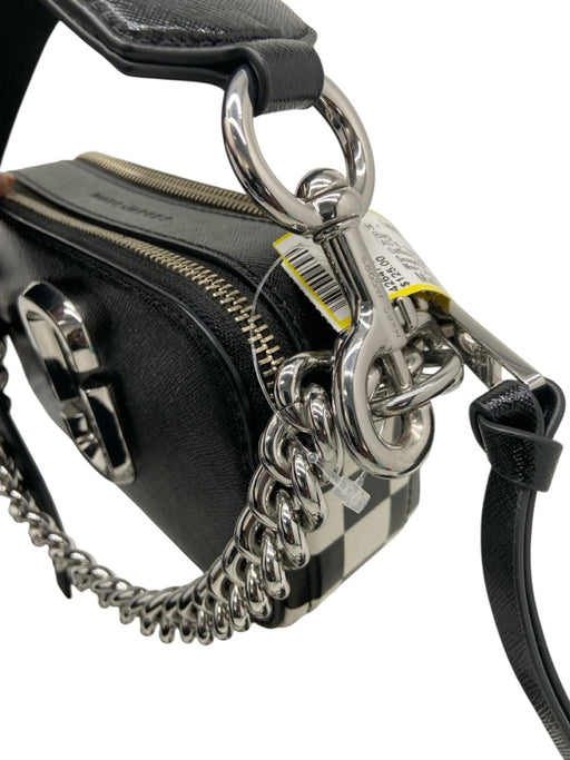 Marc Jacobs Black & White Saffiano Leather Zip Close Checkered Bag Black & White / Mini