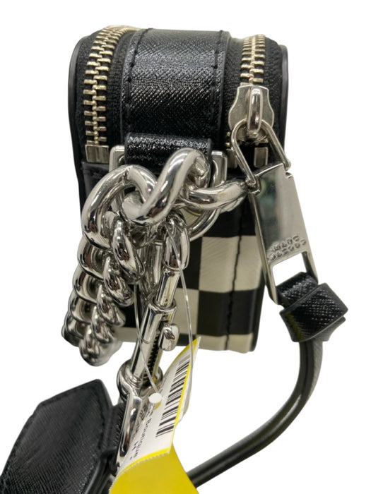 Marc Jacobs Black & White Saffiano Leather Zip Close Checkered Bag Black & White / Mini