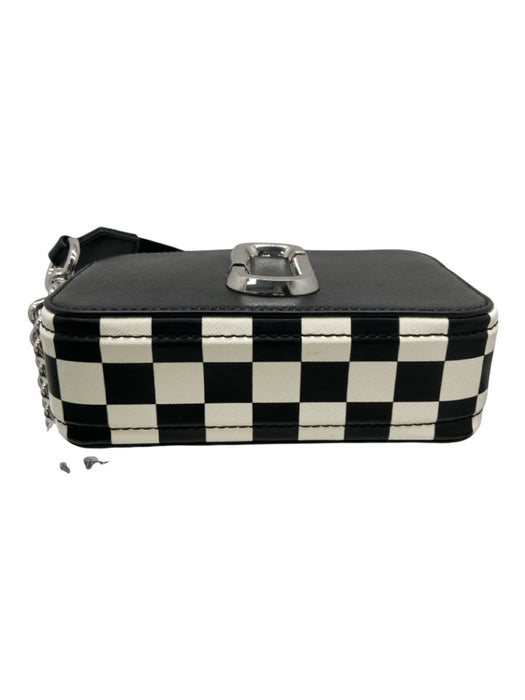 Marc Jacobs Black & White Saffiano Leather Zip Close Checkered Bag Black & White / Mini