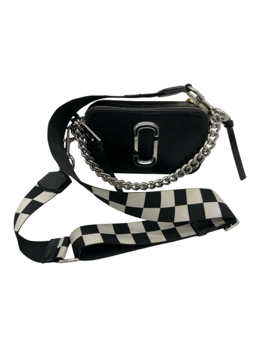 Marc Jacobs Black & White Saffiano Leather Zip Close Checkered Bag Black & White / Mini
