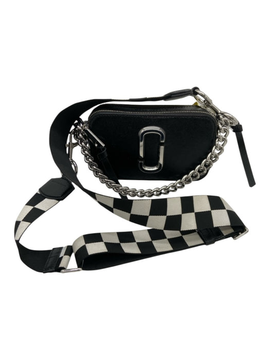 Marc Jacobs Black & White Saffiano Leather Zip Close Checkered Bag Black & White / Mini