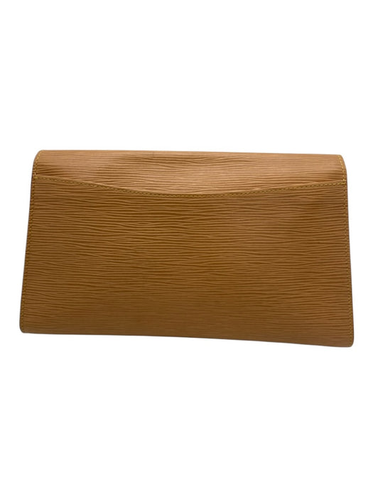 Louis Vuitton Tan Brown Epi Leather Flap Envelope Back Pocket Clutch Bag Tan Brown / Mini