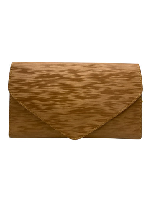 Louis Vuitton Tan Brown Epi Leather Flap Envelope Back Pocket Clutch Bag Tan Brown / Mini