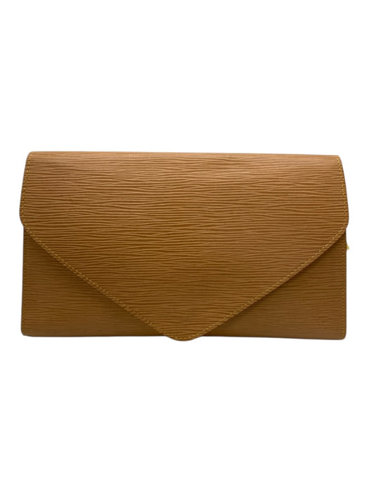 Louis Vuitton Tan Brown Epi Leather Flap Envelope Back Pocket Clutch Bag Tan Brown / Mini