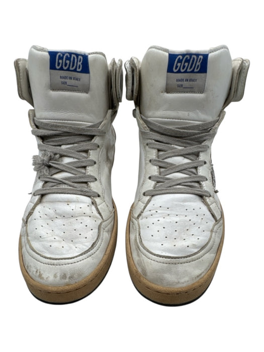Golden Goose Shoe Size 40 Silver & White Leather Upper Perforated Star Sneakers Silver & White / 40