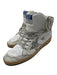 Golden Goose Shoe Size 40 Silver & White Leather Upper Perforated Star Sneakers Silver & White / 40