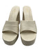 Larroude Shoe Size 10 Cream Leather Block Heel Platform Mule Sandals Cream / 10