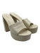 Larroude Shoe Size 10 Cream Leather Block Heel Platform Mule Sandals Cream / 10